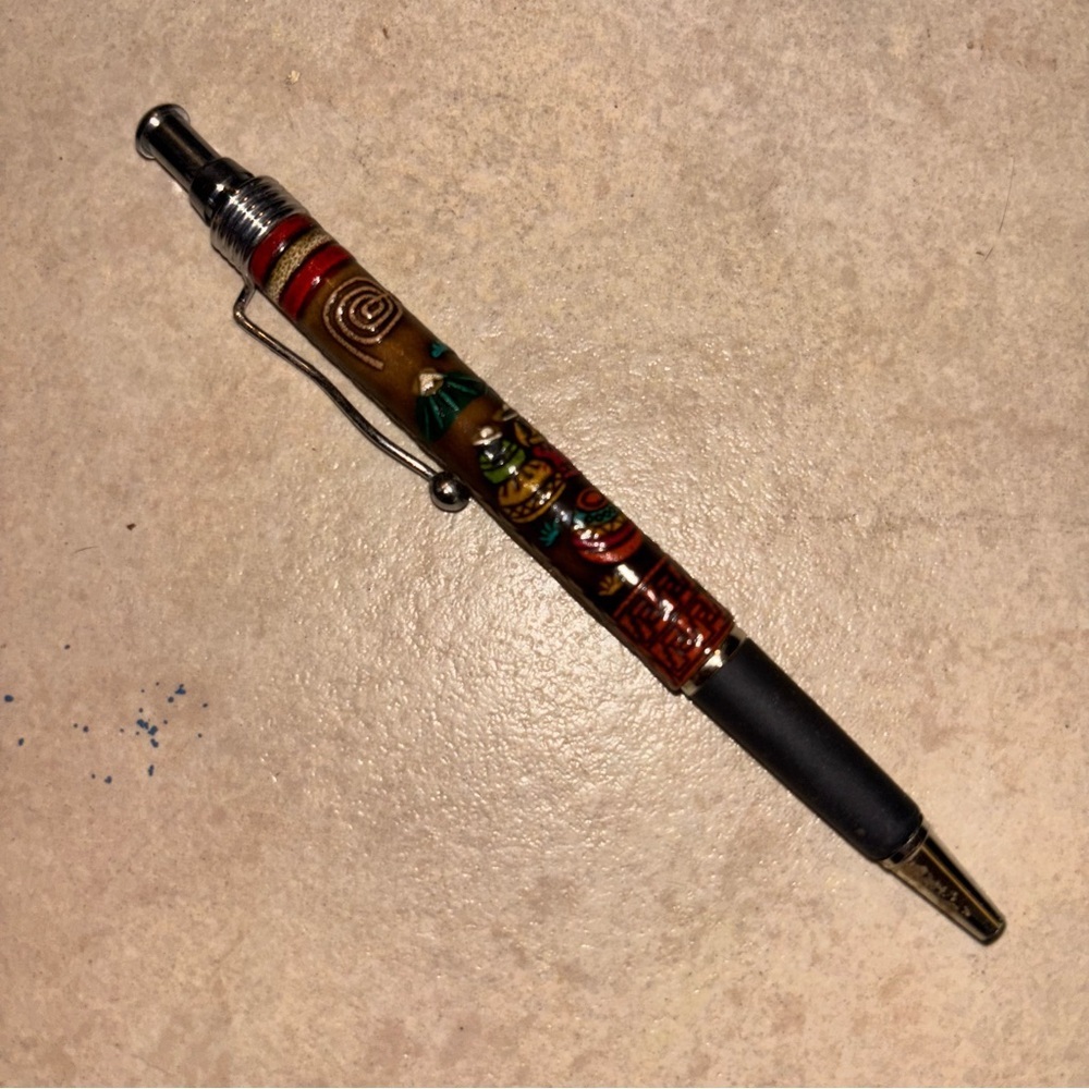 Peruvian Hand-Tooled Ethnic Leather
Wrapped Souvenir Ballpoint pen